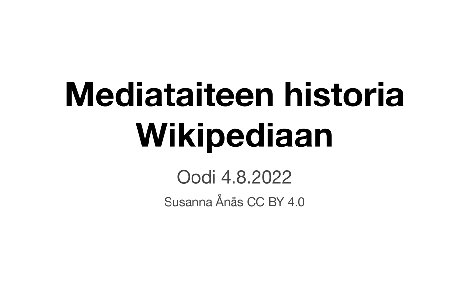MEHI Wikipajan dia Mediataiteen historia Wikipediaan.